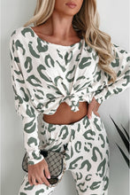 Load image into Gallery viewer, Beige Leopard Animal Print Long Sleeve and Pants Loungewear Set
