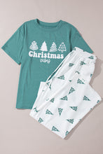 Load image into Gallery viewer, Skobeloff Christmas Tree Print Tee and Pants Lounge Set
