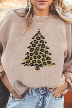 Load image into Gallery viewer, Apricot Leopard Christmas Tree Graphic Corded Sweatshirt
