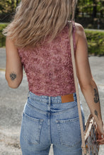 Load image into Gallery viewer, Heather Floral Textured V Neck Wrapped Sleeveless Bodysuit
