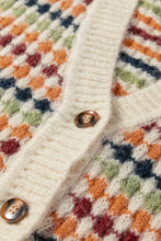 Load image into Gallery viewer, Multicolour Dotty Pattern Knit Button Front V Neck Sweater Cardigan
