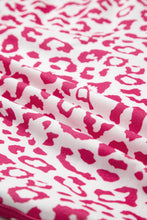 Load image into Gallery viewer, Pink Leopard Elastic Waistband Lace up Contrast Trim Casual Shorts
