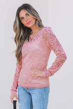 Load image into Gallery viewer, Blossom Floral Lace Sheer Long Sleeve Top
