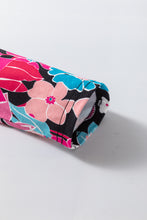 Load image into Gallery viewer, Pink Floral V Neck Roll Tab Sleeve Blouse
