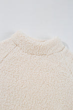 Load image into Gallery viewer, White Solid Fleece High Neck Drop Shoulder Pullover Sweatshirt
