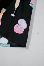 Load image into Gallery viewer, Color black Christmas Wine Glass Print Bow Knot Two Piece Pajama Set
