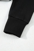 Load image into Gallery viewer, Black Solid Drop Shoulder Drawstring Cropped Hoodie
