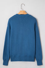Load image into Gallery viewer, Dusk Blue Howdy Embroidered Graphic Western Sweater
