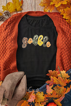 Load image into Gallery viewer, Black gobble Sequin Letter Graphic Thanksgiving T Shirt
