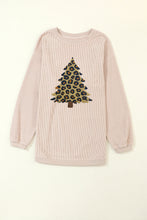 Load image into Gallery viewer, Apricot Leopard Christmas Tree Graphic Corded Sweatshirt
