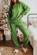 Load image into Gallery viewer, Spinach Green Long Sleeve Pullover and Jogger Pants Lounge Set
