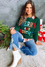 Load image into Gallery viewer, Blackish Green Merry And Bright Cable Knit Pullover Sweatshirt
