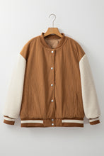 Load image into Gallery viewer, Buckskin Corduroy Fleece Patchwork Buttoned Bomber Jacket
