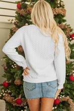 Load image into Gallery viewer, Dearlovers White Merry And Bright Cable Knit Pullover Sweatshirt
