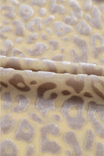 Load image into Gallery viewer, Beige Leopard Velvet Burnout Off Shoulder Long Sleeve Blouse
