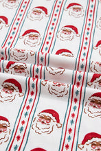 Load image into Gallery viewer, White Father Christmas Striped Print Contrast Drawstring Lounge Pant Set
