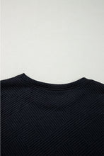 Load image into Gallery viewer, Black Solid Color Textured Long Sleeve Shift Dress
