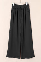 Load image into Gallery viewer, Dearlovers Black Tied Elastic High Waist Pleated Detail Solid Sweatpants
