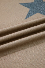 Load image into Gallery viewer, Khaki Retro Star Print Loose Long Sleeve Drawstring Wide Leg 2pcs Lounge Set
