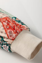 Load image into Gallery viewer, Jet Stream Paisley Geometric Patchwork Crew Neck Loose Fit Top
