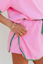 Load image into Gallery viewer, Bonbon Colorblock Edge Drop Shoulder T Shirt and Skort 2Pcs Set
