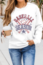 Load image into Gallery viewer, White BASEBALL SEASON Vintage Print Graphic Sweatshirt
