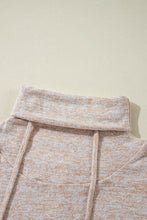 Load image into Gallery viewer, Apricot Drawstring Cowl High Neck Long Sleeve Split Top
