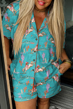 Load image into Gallery viewer, Aruba Blue Cowgirl Country Print Pajamas Set
