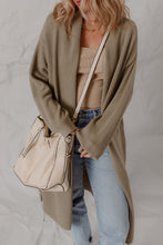 Load image into Gallery viewer, DUNE Solid Color Textured Knit Open Front Oversize Midi Sweater Cardigan
