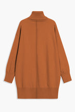 Load image into Gallery viewer, Gold Flame Solid Color Turtleneck Drop Shoulder Loose Sweater Dress
