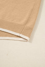 Load image into Gallery viewer, Tan Plus Size Leopard Bow Decor Split Cuffs Loose Sweater
