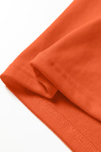 Load image into Gallery viewer, Orange Varsity Contrast Banded Sleeve Shift Sweatshirt Dress
