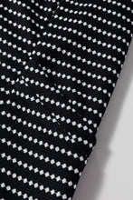 Load image into Gallery viewer, Black Striped V Neck Long Puff Sleeve Shift Dress
