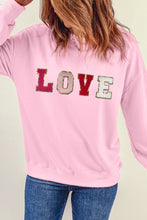 Load image into Gallery viewer, Pink Valentine LOVE Chenille Embroidered Sweatshirt

