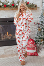 Load image into Gallery viewer, Red Christmas Bow Print Long 2pcs Pajama Set
