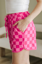 Load image into Gallery viewer, Rose Checkered Drawstring Elastic Waist Casual Shorts
