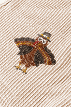 Load image into Gallery viewer, Parchment Thanksgiving Sequined Turkey Corded Knit Loose Fit Shorts Set
