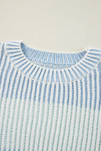 Load image into Gallery viewer, Multicolour Colorblock Textured Knit Bubble Sleeve Sweater
