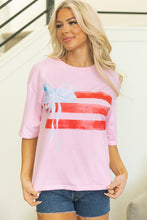 Load image into Gallery viewer, Light Pink Flag Bow Graphic Crewneck Tee
