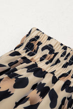 Load image into Gallery viewer, Parchment Leopard Drawstring Elastic Waistband Flowy Wide Leg Pants
