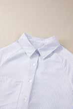 Load image into Gallery viewer, Orchid Petal Striped Shirred Cuff Buttoned Loose Fit Shirt
