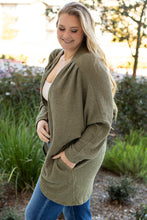 Load image into Gallery viewer, Seagrass Waffle Knit Drop Shoulder Open Front Pocketed Plus Size Cardigan
