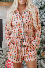 Load image into Gallery viewer, Pink Nutcracker March Long Sleeve Button Up 2pcs Pajama Short Set
