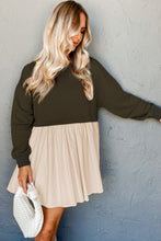 Load image into Gallery viewer, Jungle Green Sweatshirt Poplin Mini Dress
