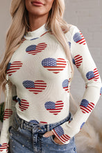 Load image into Gallery viewer, White Americana Glitter Mesh Long Sleeve Bodysuit
