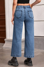 Load image into Gallery viewer, Sky Blue Chic Patch Pocket Straight Leg Loose Jeans
