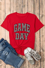 Load image into Gallery viewer, Red Checkered Game Day Graphic T Shirt
