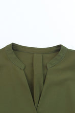 Load image into Gallery viewer, Green Split V Neck Ruffled Sleeves Shirt Dress
