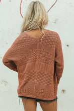 Load image into Gallery viewer, Redwood Burl Mix Pattern Hollowed Knit Open Front Cardigan
