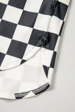 Load image into Gallery viewer, Black Checkered Print High Waist Casual Shorts
